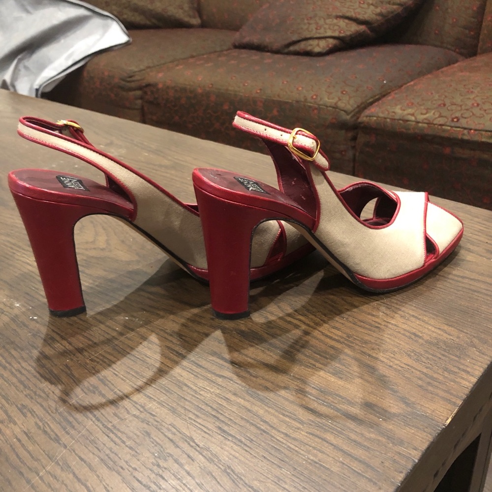 Anne Klein sling back peep toe heels